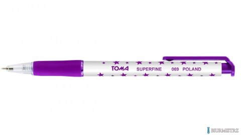 Długopis AUTOMAT SUPERFINE z supercienką końcówką, 0,5mm fioletowy TO-069 Toma