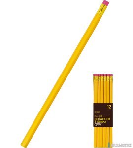 Ołówek z gumką 6602, żółty, 12 szt. FIORELLO 160-1764
