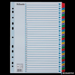 Przekładki kartonowe MYLAR A4 1-31 100164 białe ESSELTE