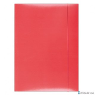 Teczka z gumką OFFICE PRODUCTS, karton/lakier, A4, 350gsm, 3-skrz., czerwona 21191141-04