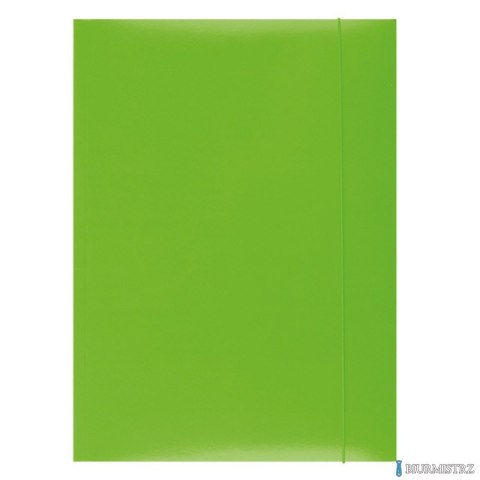 Teczka z gumką , karton, A4, 300gsm, 3-skrz., zielona, typu OFFICE PRODUCTS 21191131-02