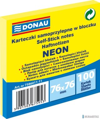 Bloczek samop.76x76 100k neon żółty 7586011-11 DONAU