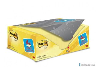 Bloczek samoprzylepny POST-IT_ (655CY-VP20), 127x76mm, (16+4)x100 kart., żółte, 4 bloczki GRATIS