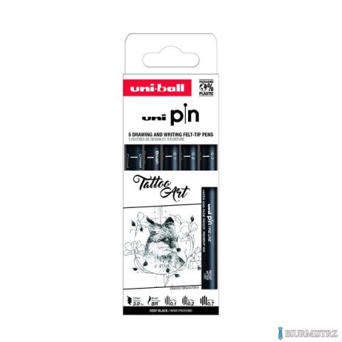 Cienkopis PIN 200, ZESTAW 5 SZT_TATTOO_ART