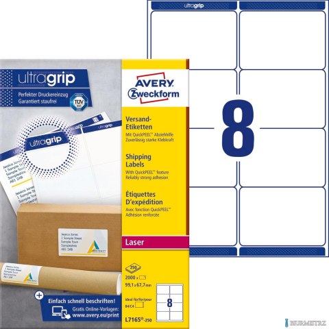 Etykiety wysyłkowe L7165-250 99,1 x 67,7 250ark Avery Zweckform