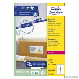 Etykiety wysyłkowe L7166-100 99,1 x 93,1 100 ark białe, Avery Zweckform
