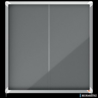 Gablota filcowa Nobo Premium Plus 12xA4, szara (drzwiczki przesówne) 1915337