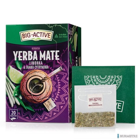 Herbata BIG-ACTIVE Yerba Mate 20x2g limonka i trawa cytrynowa
