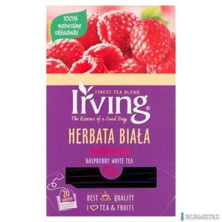 Herbata IRVING malinowa 20 kopert 1,5g biała