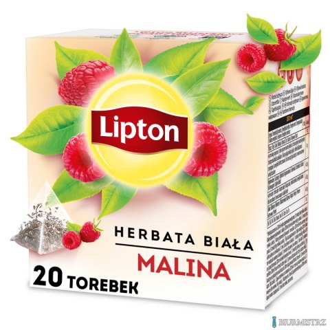 Herbata LIPTON PIRAMID RASPBERRY malina (20 saszetek) biała