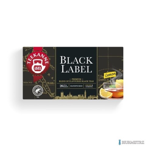 Herbata TEEKANNE Black Label cytryna 20 kopert czarna
