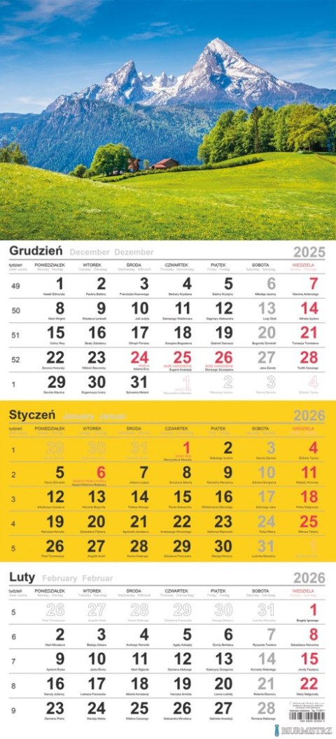 Kalendarz trójdzielny (H) 2026 Michalczyk i Prokop T-106T-01