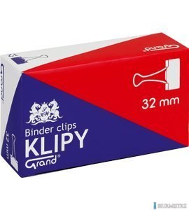 Klip 32mm 12szt (1.1/4cala) czarny GRAND 110-1094 klipy do dokumentów