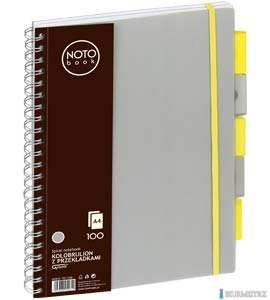 Kołobrulion_GRAND NOTO Book kratka, A4/100 kartek, szary 150-1408 5 przekładek