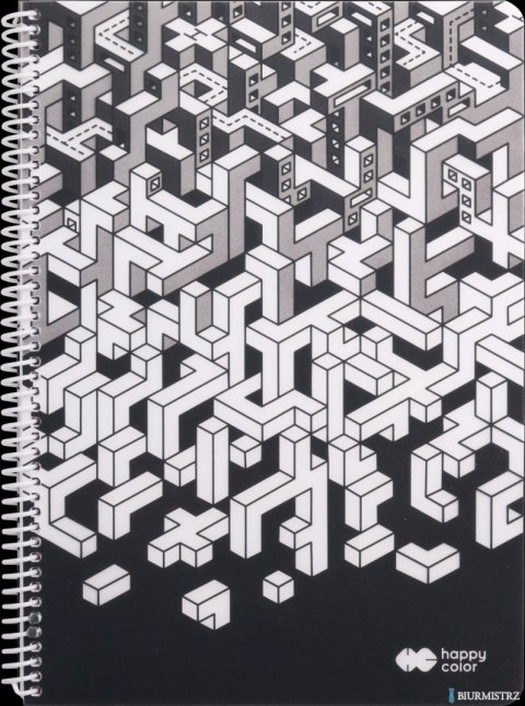 Kołobrulion JUST 4, B5, 80k, kratka, 80g/m2, okładka PP, Happy Color HA 4741 1825-JU4