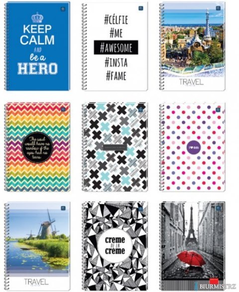 Kołonotatnik A4 160k kratka miękka oprawa INTERDRUK