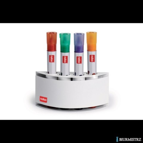 Magnetyczny pojemnik na markery do 20 mm średnicy, biały Nobo 8018500