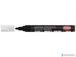 Marker akrylowy, fibrowa końcówka okrągła 2-5mm, czarny TO-402 Toma