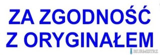 Pieczątka ZA ZGODNOŚĆ Z ORYGINAŁEM, tusz niebieski, obudowa czarna z zatyczką automat Imprint 8911