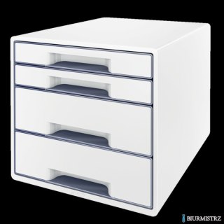 Pojemnik z 4 szufladami LEITZ WOW biało-szary 52132001