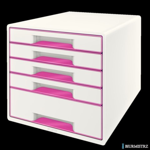 Pojemnik z 5 szufladami LEITZ WOW biało-różowy 52142023