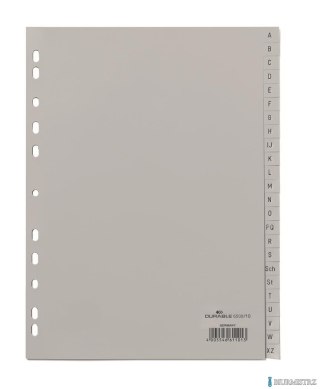 Przekładki PP A4 szare, nadr. indeks, A-Z, 24 części Szary 650810 DURABLE