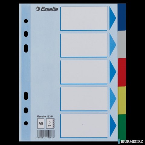 Przekładki plastikowe z PP A5 ESSELTE 5 kart 15264
