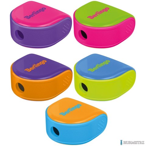 Temperówka Fuze Ergo, 1 otwór, pojemnik, blister z zawieszką, mix kolorów 269307/94577 Berlingo (X)