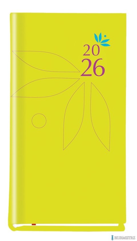 Terminarz Koliber 75x130mm 2026 pistacjowy Michalczyk i Prokop T-320-08 KALENDARZ tydzień na 2 stronach