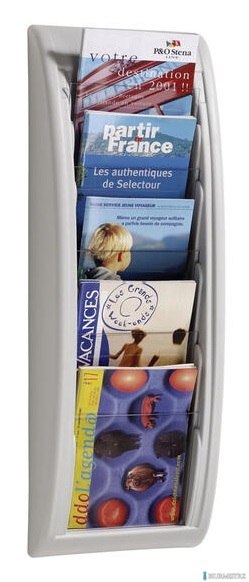 Wieszak na prospekty AVENA jasnoszary A5 5 przegródek SALE