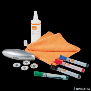 Zestaw startowy Nobo do tablic suchościeralnych, zawiera: markery, gąbke, piankę do czyszczenia, ściereczke oraz magnesy 1905330