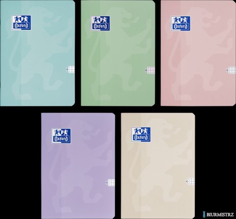 Zeszyt Oxford Touch Pastelowy A5 60 kartek 90 g kratka 5x5 mm 400175351