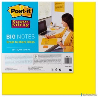 Bloczek samoprzylepny POST-IT_ Super Sticky Big Notes (BN11 -EU), 280x280mm,1x30 kart., żółty, 3M-70006850690