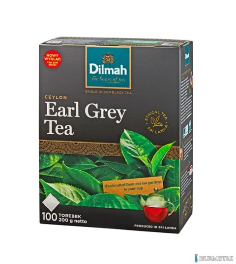 Herbata DILMAH EARL GREY 100 torebek x2g czarna bez zawieszki