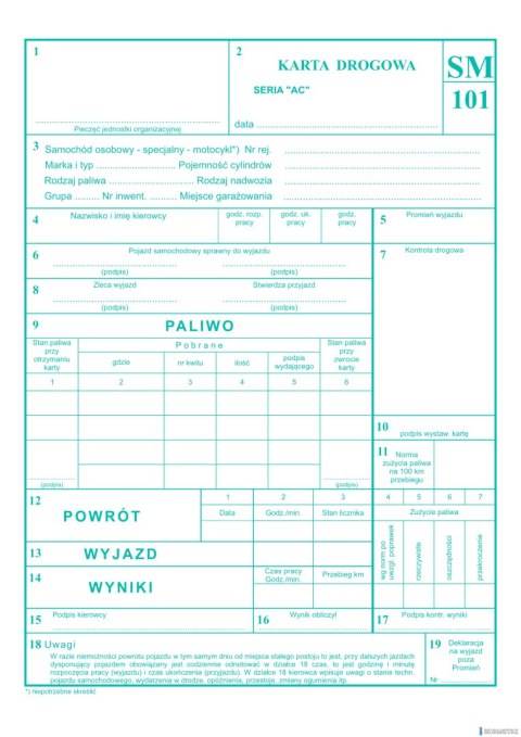 Karta drogowa A5, 80 kartek offset, 10-802-3 DOTTS