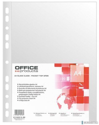 Koszulki na dokumenty A4 PP krystaliczne 40 mikr. 100szt. OFFICE PRODUCTS 21142215-90