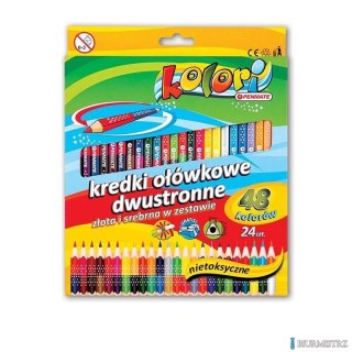 Kredki ołówkowe trójkątne dwust.24/48k.+ temperówk TT7537 PENMATE