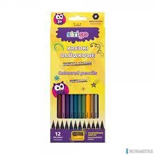 Kredki ołówkowe wykonane z czarnego drewna + temperówka metaliczne SSC118