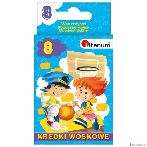 Kredki świecowe 8 kolorów wytrzymałe EN71 bezpieczne dla dzieci 2108D/62868 TITANUM