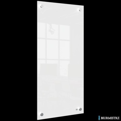 Mała podłużna szklana tablica suchościeralna Nobo Home 300x600mm, biała 1915603