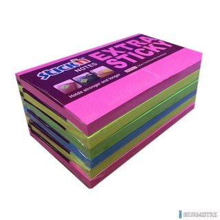 Notes samoprzylepny EXTRA STICKY 76x127mm 4 kol.neon/90 kart. 6szt. Stickin 21687