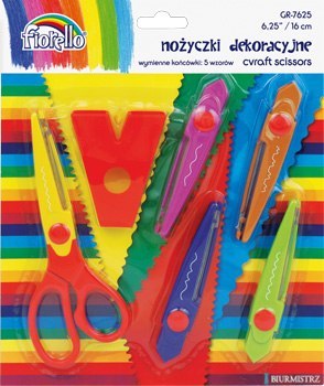 Nożyczki GRAND 6, 25 GR-7625 15cm, 5 wzorów ostrzy, blister 130-1674