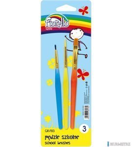 Pędzle szkolne kolorowe GR-FB3 FIORELLO, zestaw trzech pędzli, GRAND 170-2256