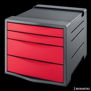 Pojemnik z 4 szufladami EUROPOST VIVIDA czerwony ESSELTE 623960