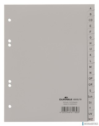 Przekładki A5 A-Z PP szare 6550 DURABLE