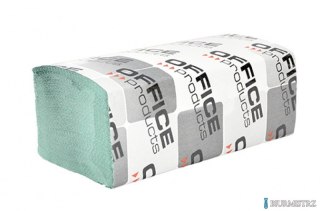 Ręczniki składane ZZ makulaturowe ekonomiczne , 1-warstwowe, 4000 listków, 20szt., zielone, typu OFFICE PRODUCTS 22047251-02