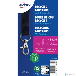 Smycze z recyklingowanego PET, 10 szt., 15 _ 440 mm, czarne, 4842N