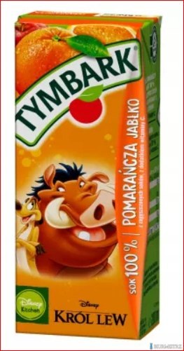 Sok TYMBARK pomarańcza-jabłko 0.2l 200ml (27 w zgrzewce) KARTONIK