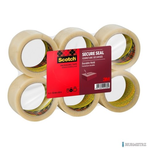 Taśma pakowa SCOTCH SECURE SEAL, 50mm, 66m, transparentna