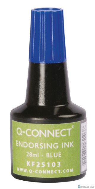 Tusz do pieczątek , 28ml, niebieski, typu Q-CONNECT KF25103